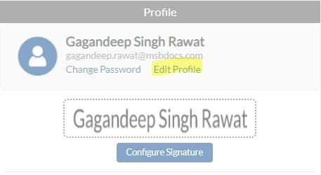 Go to Edit Profile of user account