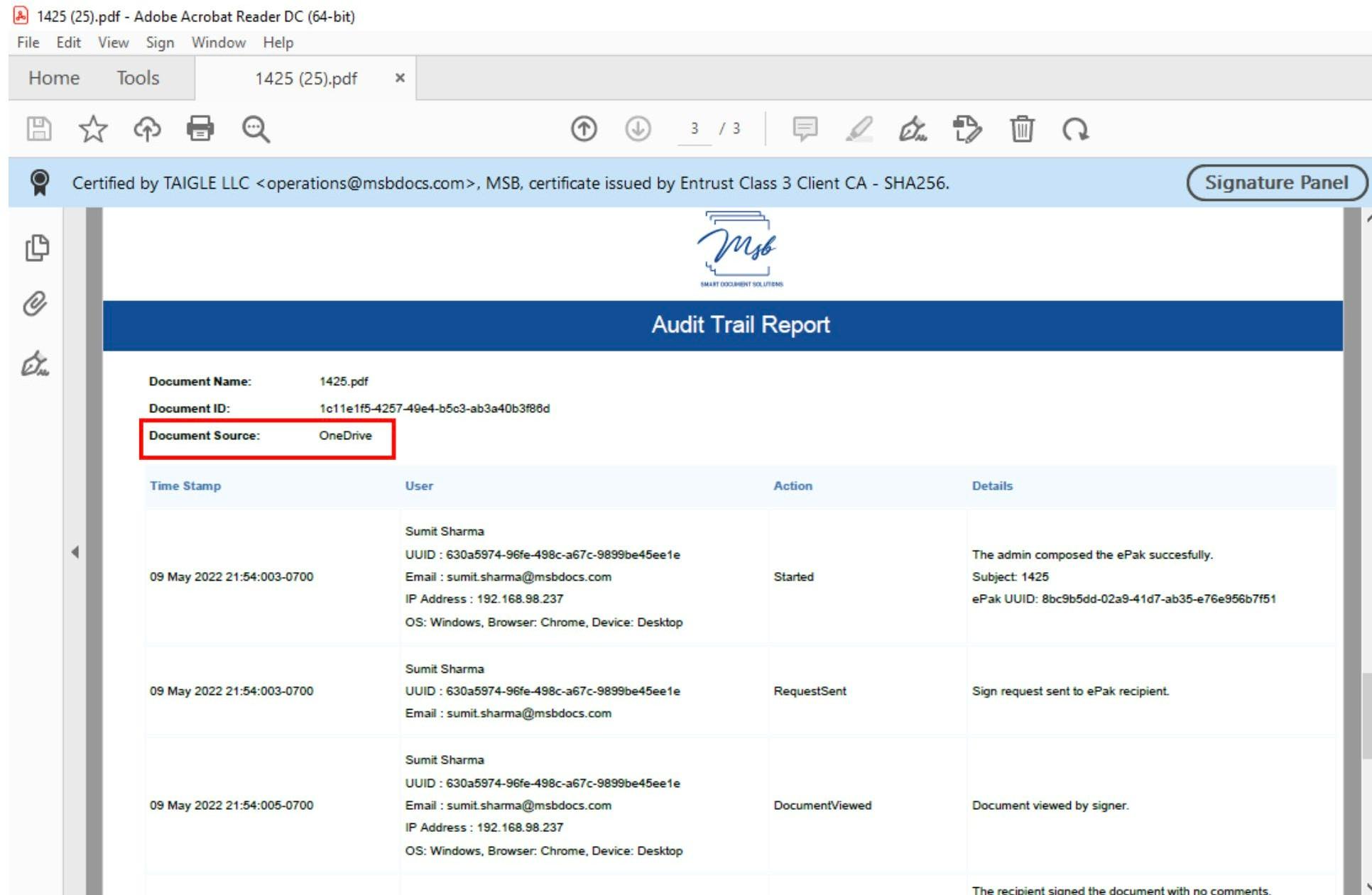 report ePak activities and the report User activities